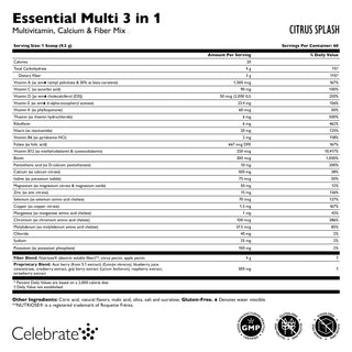 Essential Multi 3 en 1 Multivitamínico con Calcio, Beba Mezclar