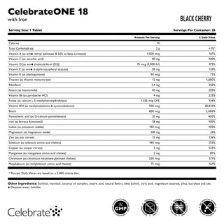 CelebrateONE 18 Multivitamínico Bariátrico de toma única diária com Ferro, Mastigável