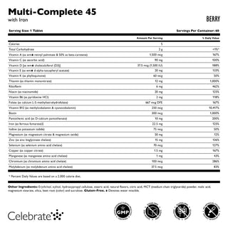 Multi-Complete 45 Bariatric Multivitamin with Ferro, Mastigável