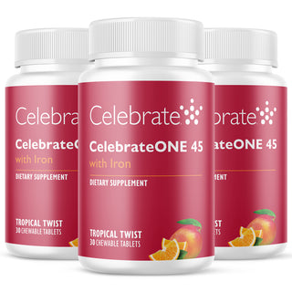CelebrateONE 45 Multivitamínico Bariátrico de toma única diária com Ferro, Mastigável