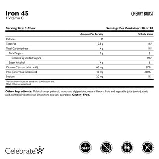 Hierro 45 mg + Vitamina C, Soft Chews