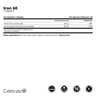 Hierro 60 mg + Vitamina C, Cápsulas