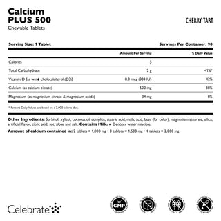 Cálcio PLUS 500, Mastigável