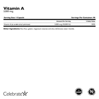 Vitamina A 3.000mcg (10.000 IU), Cápsulas