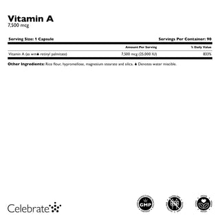 Vitamina A 7.500mcg (25.000 IU), Cápsulas