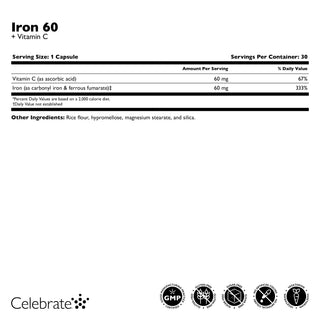 Ferro 60 mg + Vitamina C, Cápsulas