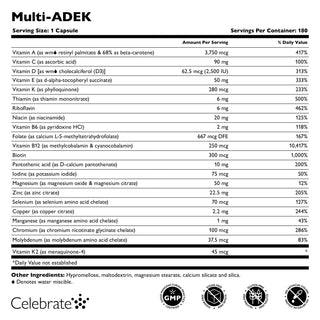 Vitamina Multi-ADEK sem Ferro, Cápsulas