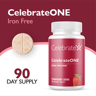 CelebrateONE Once Daily Bariatric Multivitamin sem Ferro, Mastigável