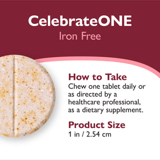 CelebrateONE Once Daily Bariatric Multivitamin sem Ferro, Mastigável