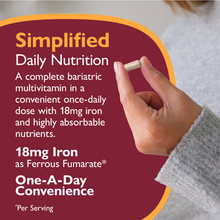 CelebrateONE 18 Multivitamínico Bariátrico de toma única diária com Ferro, Cápsulas