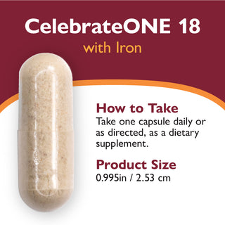 CelebrateONE 18 Multivitamínico Bariátrico de toma única diária com Ferro, Cápsulas