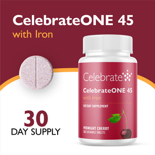 CelebrateONE 45 Multivitamínico Bariátrico de toma única diária com Ferro, Mastigável