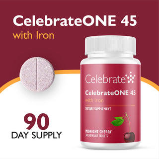 CelebrateONE 45 Multivitamínico Bariátrico de toma única diária com Ferro, Mastigável