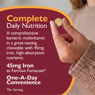 CelebrateONE 45 Multivitamínico Bariátrico de toma única diária com Ferro, Mastigável