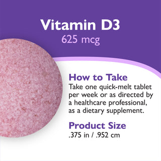 Vitamina D3 625mcg (25.000 UI), Fusão rápida, Berry