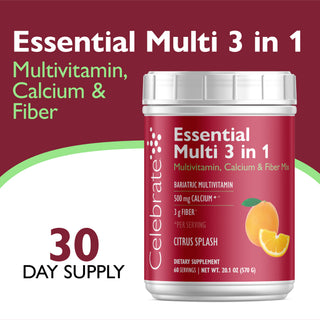 Essential Multi 3 em 1 Multivitamínico com Cálcio, Bebida Mistura