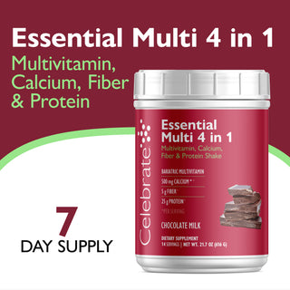 Essential Multi 4 em 1 Multivitamínico com Cálcio + Proteína, Pó
