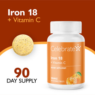 Ferro 18 mg + Vitamina C, Mastigável, Orange 