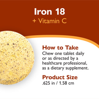 Ferro 18 mg + Vitamina C, Mastigável, Orange 