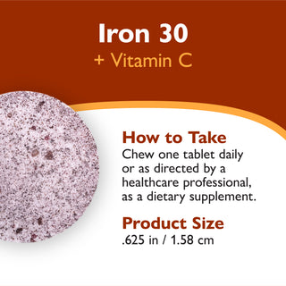 Ferro 30 mg + Vitamina C, Mastigável, Grape 