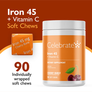 Ferro 45 mg + Vitamina C, Pastilhas moles