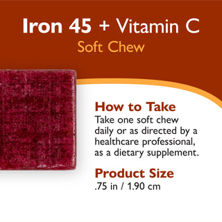 Ferro 45 mg + Vitamina C, Pastilhas moles