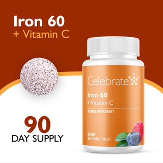 Ferro 60 mg + Vitamina C, Mastigável, Berry 