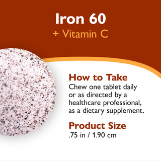 Ferro 60 mg + Vitamina C, Mastigável, Berry 
