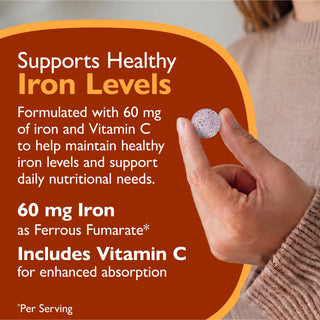 Ferro 60 mg + Vitamina C, Mastigável, Berry 