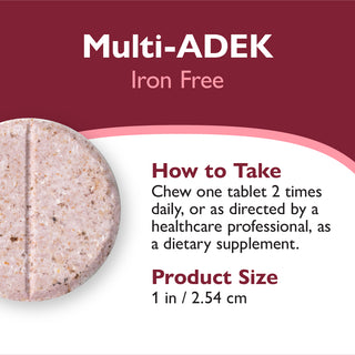 Vitamina Multi-ADEK sem Ferro, Mastigável, Berry Sorbet