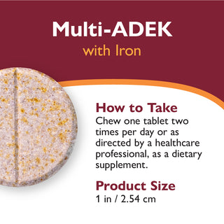 Vitamina Multi-ADEK com 60mg Ferro, Mastigável, Grape