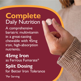 Multi-Complete 45 Bariatric Multivitamin with Ferro, Mastigável
