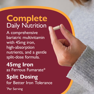 Multi-Complete 45 Bariatric Multivitamin with Ferro, Cápsulas