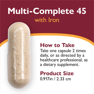 Multi-Complete 45 Bariatric Multivitamin with Ferro, Cápsulas