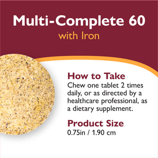 Multi-Complete 60 Bariatric Multivitamin with Ferro, Mastigável, Tropical