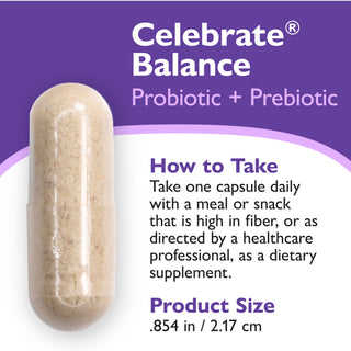 Celebrate® BALANCE Probiótico + Prebiótico, Cápsulas