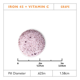 Iron 45 mg + Vitamin C, Chewable Tablets, Grape