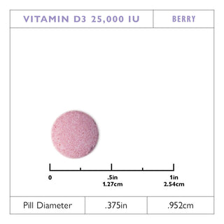 Vitamina D3 625mcg (25.000 UI), Fusão rápida, Berry